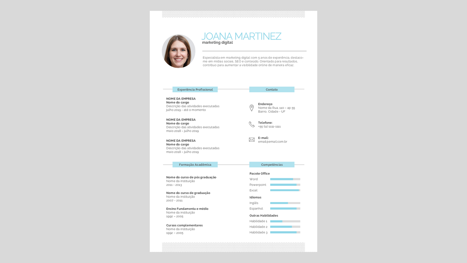 Currículo 02 - Modelo de Template em PowerPoint