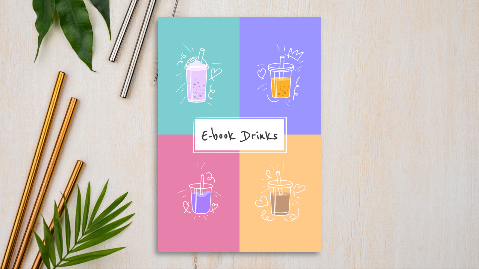 E-book Drinks – Modelo de Template em PowerPoint