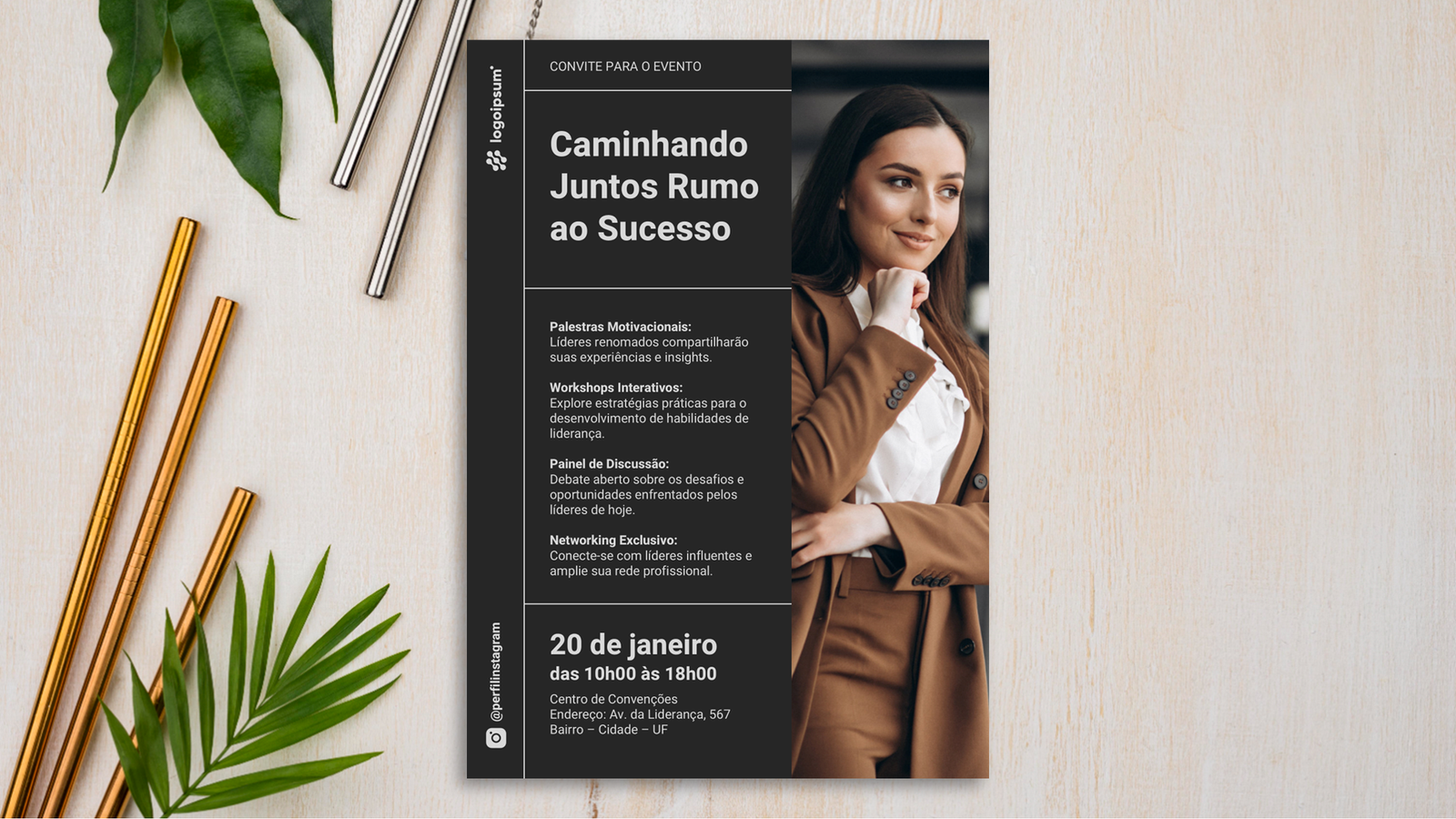 Convite Evento 01 – Modelo de Template em PowerPoint