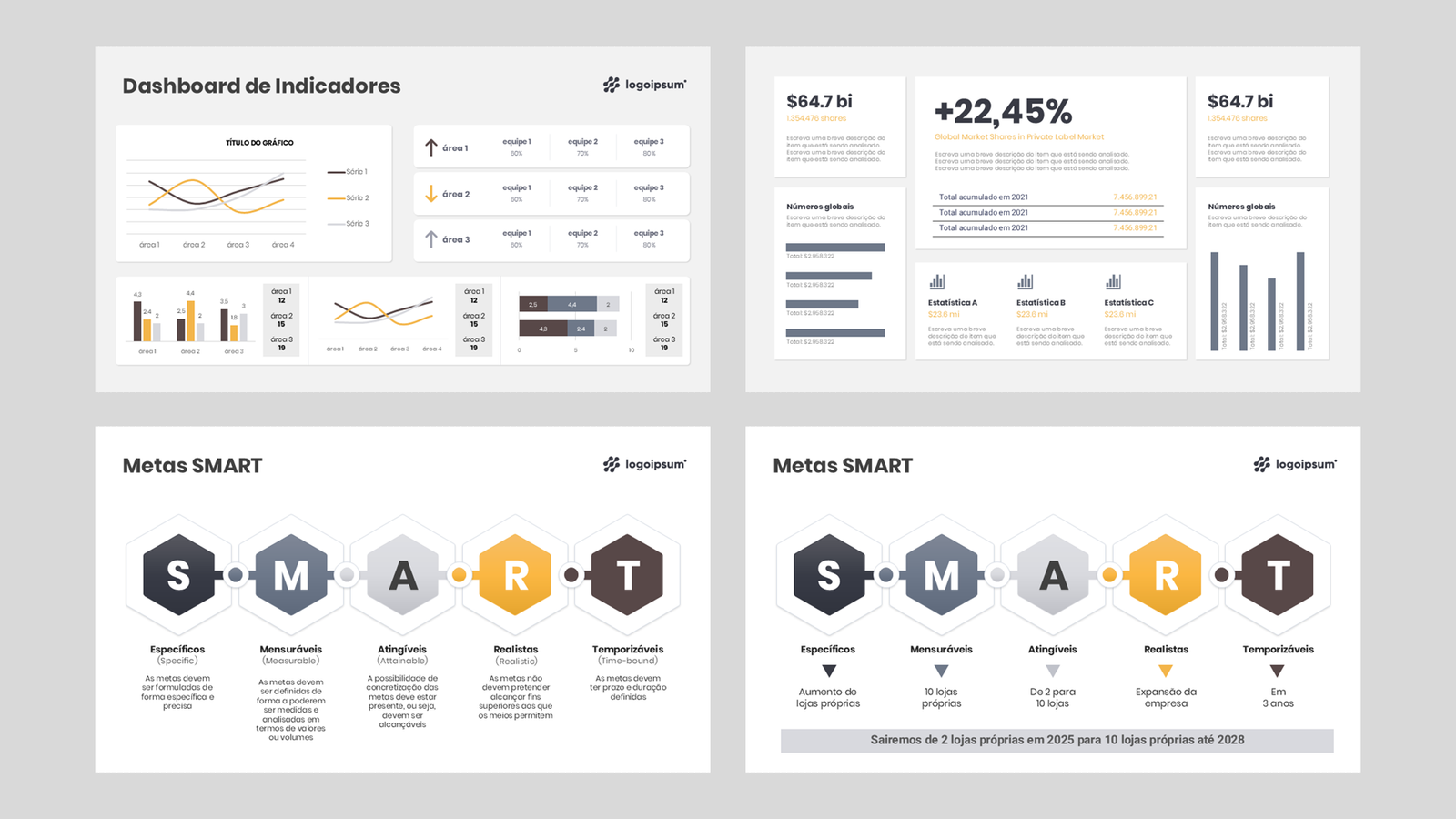 Gestão e Estratégia - Modelo de Template em PowerPoint